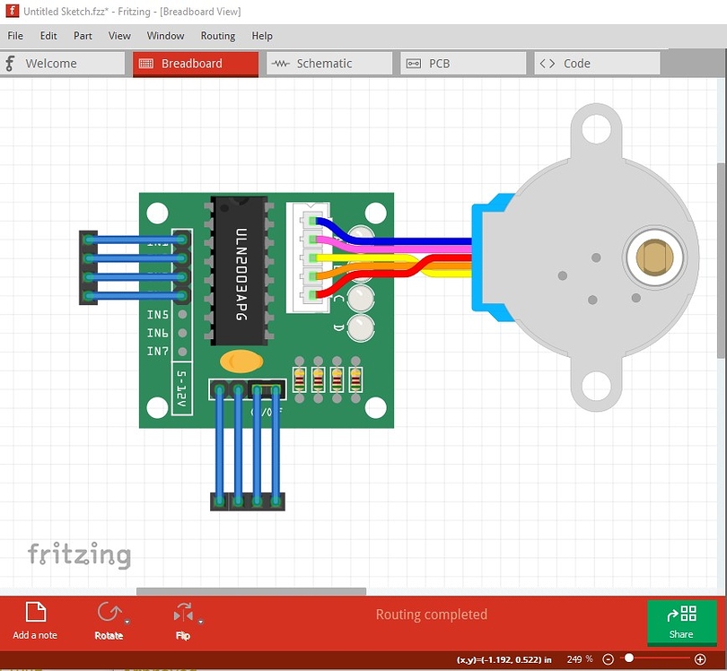 fritzing stepper motor driver