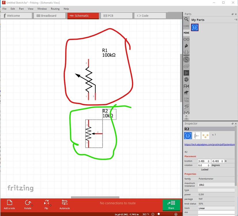 Schematic symbol for potentiometer beginners fritzing forum