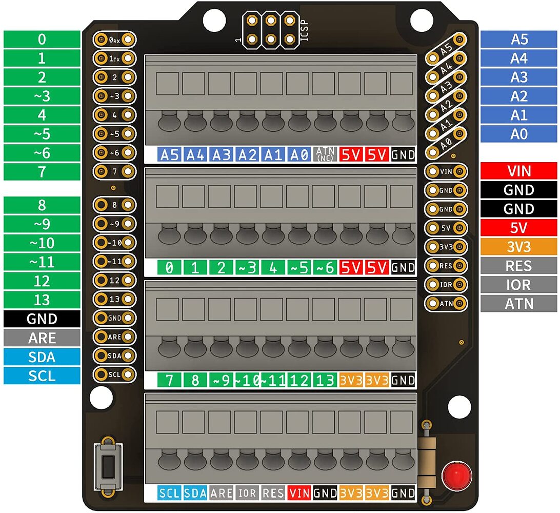 Arduino Distribution Terminal Block Arduino uno Terminal Block Shield - parts help - fritzing forum