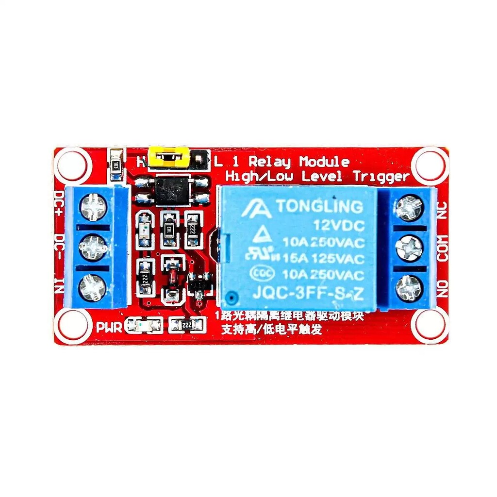 Relay Module (1 Channel) 12V with High/Low Level Trigger Selector ...
