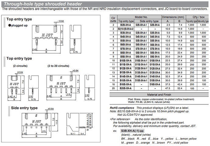 JST XH Datasheet