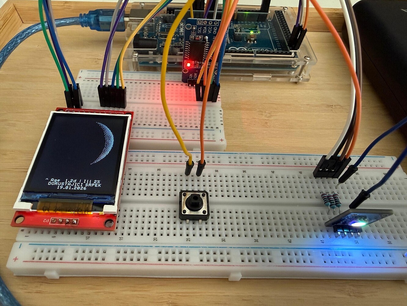 Arduino Led Screen Monchrome 🌙 Moon Phase Display – Arduino MEGA + TFT + RGB LED - projects ...