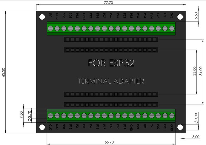 Terminal adapter ESP32 cotas