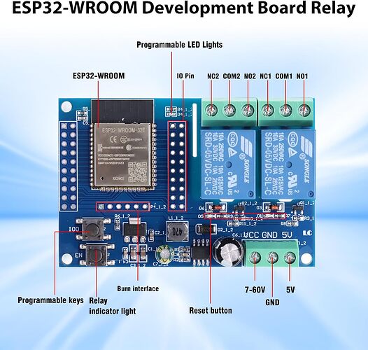 ESP32-WROOM Relay Development Board