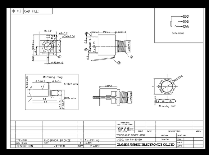 Part sought: PJ-301M vertical 3.5 mm mono jack - parts help