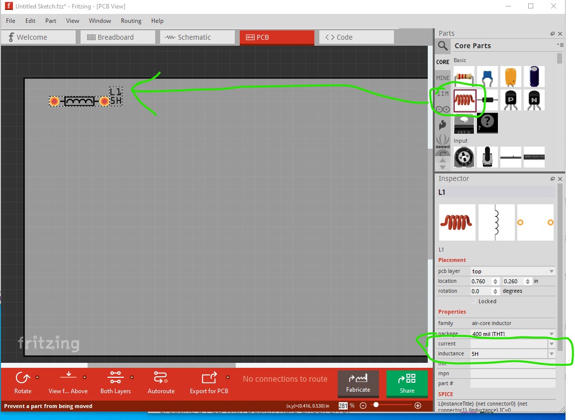 How can I make parts characteristics changeable parts help fritzing